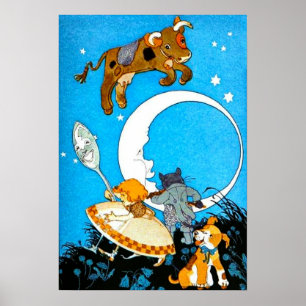 Poster Cow Jumped Over the Moon (in 23 sizes)