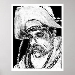 Poster Cowboy avec corde B&W 2 Gibney Le MUSÉE Zazzle