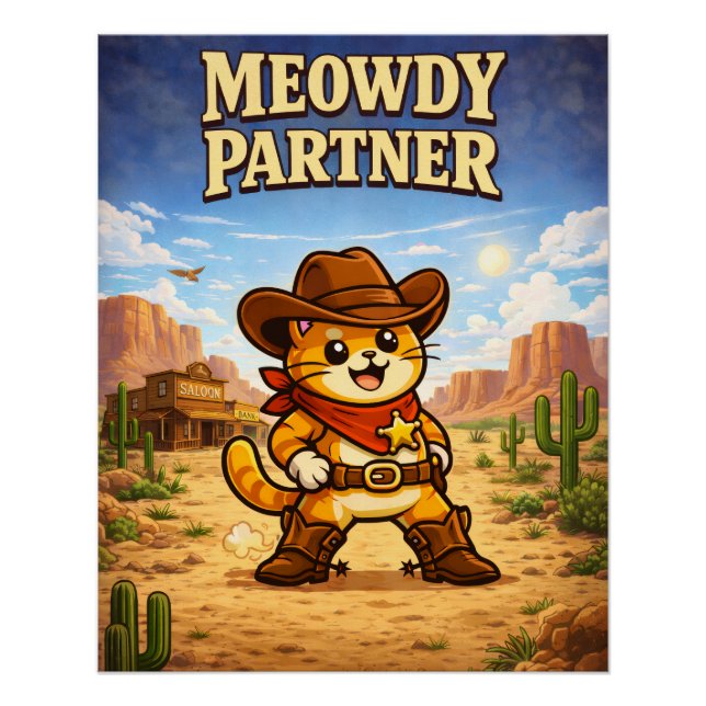 Poster Cowboy Cliff - Moustaches à travers le temps (Devant)