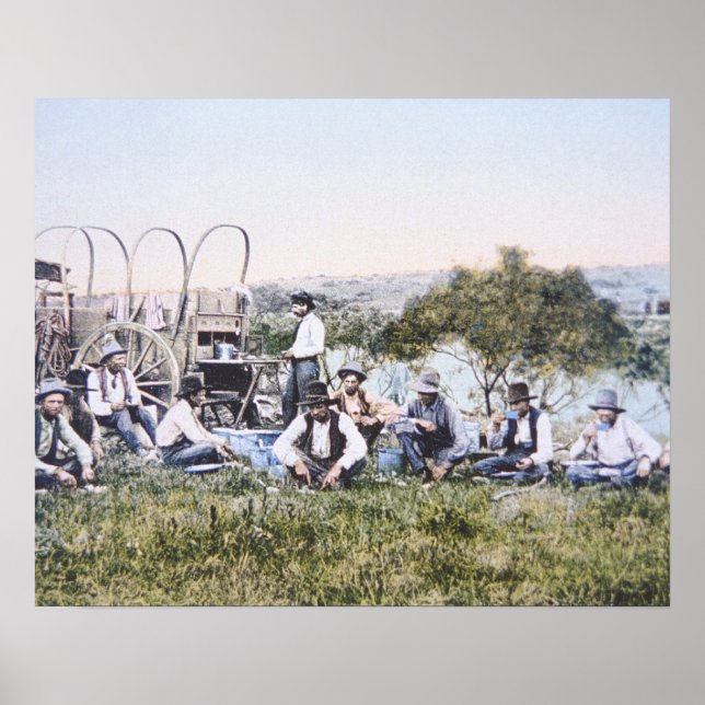 Poster Cowboys au déjeuner, 1904 (photo) (Devant)