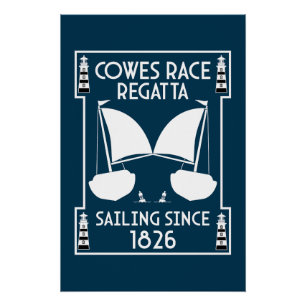 Poster Cowes île de Wight Yacht Regatta