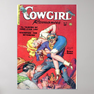 Poster Cowgirl lutte vainqueur
