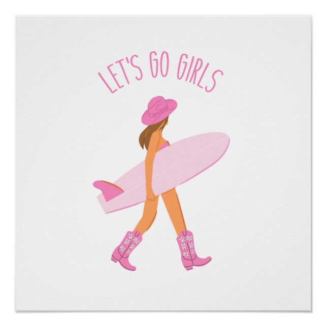 Poster Cowgirl Surfer Print (Devant)