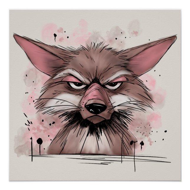 Poster Coyote grincheux (Devant)