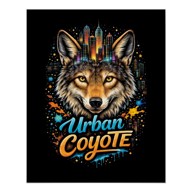 Poster Coyote urbain (Devant)