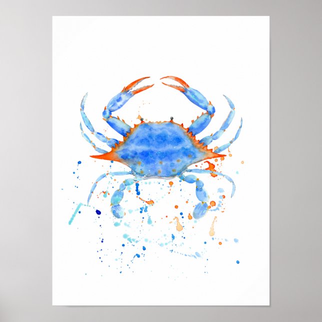 Poster Crabe bleu Abstrait (Devant)