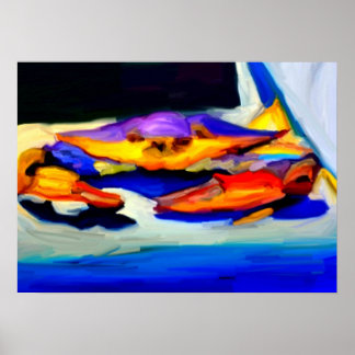 Poster Crabe bleu de Louisiane