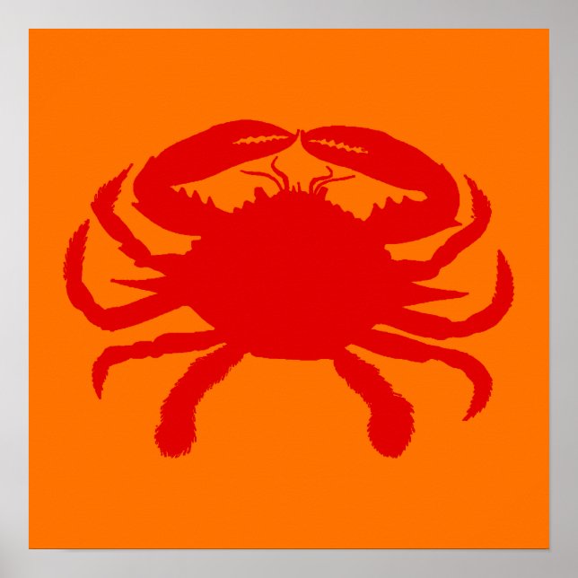 Poster Crabe rouge orange (Devant)
