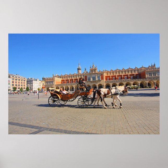 Poster Cracovie, Marché Principal, Pologne (Devant)