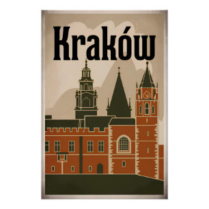 Poster Cracovie Pologne vintage