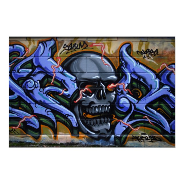 Poster Crâne affreux aux yeux brûlants (Devant)