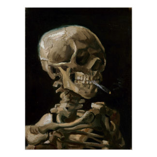 Poster Crâne avec brûler la cigarette Vincent van Gogh Ar