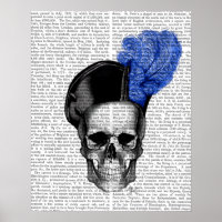 Crâne avec Casquette bleu