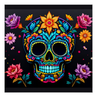 Poster Crâne de Sucre N Roses