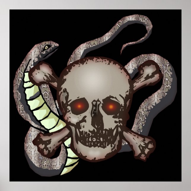 Poster crâne et serpents (Devant)