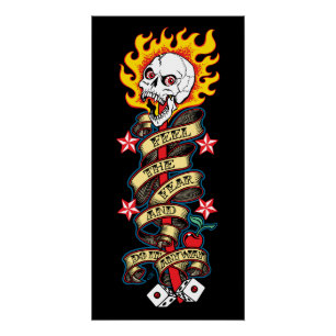 Poster Crâne flamboyant Ressentez la peur