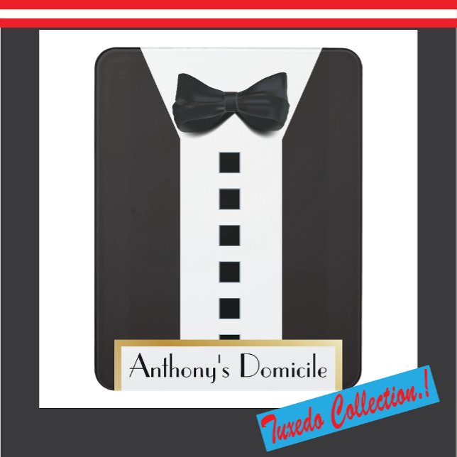 Poster Cravate noire Tuxedo 🎩 drôle Monogramme (A worthy addition to your unique collection of worthiness)