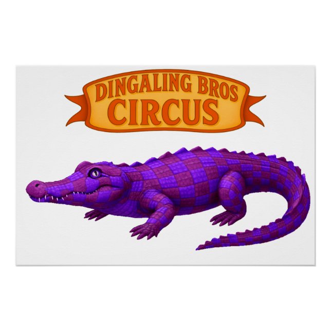 Poster Crawford, crocodile de cirque peint (Devant)