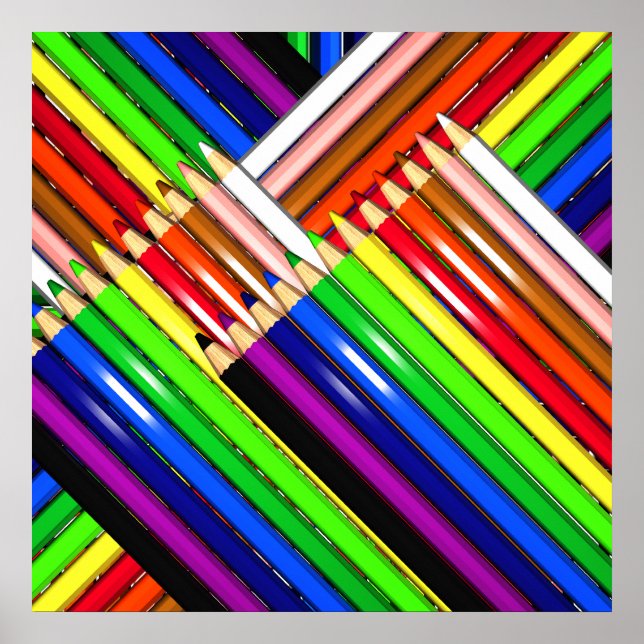 Poster crayons de couleur (Devant)