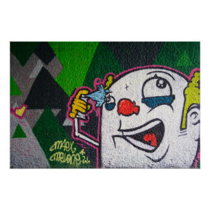 Poster Crazy Clown avec Spray Can Graffiti