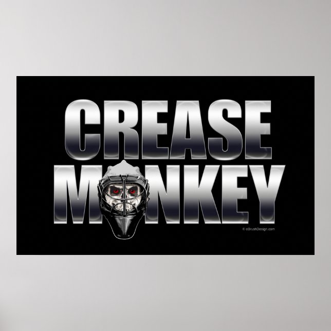 Poster Crease Monkey (gardien de hockey) (Devant)