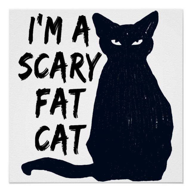 Poster Création graphique de chat noir Halloween effrayan (Devant)
