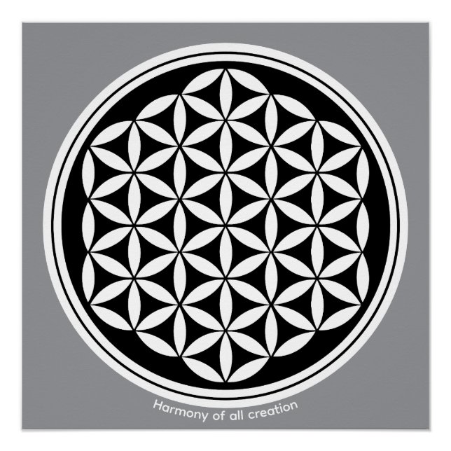 Poster Création Harmonie – Symbole de Géométrie Sacrée (Devant)