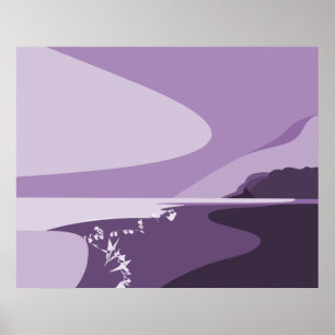 Poster Creative Purple Art numérique Beach Seascap