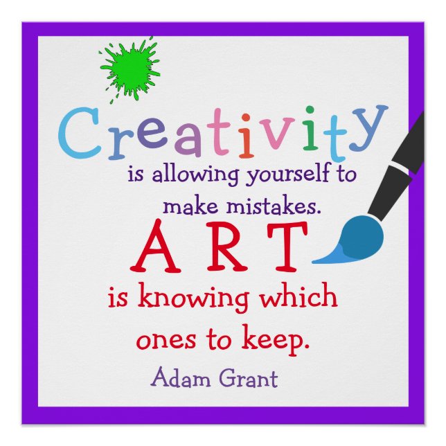 Poster Créativité, Citation d'Art, (Devant)