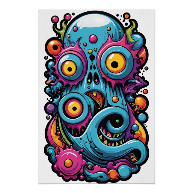 Poster Créature du groupe de design Memphis Lagoon (Devant)