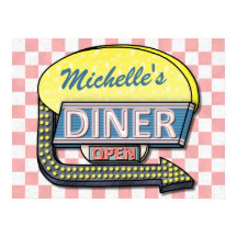 Crée ton propre dîner Retro 50 personnalisé Signe 