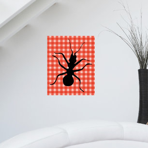 Poster Creepy Crawly Ant Plaid Tablecloth Original Art
