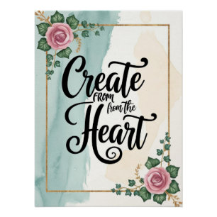 Poster Créer avec cœur, option 3