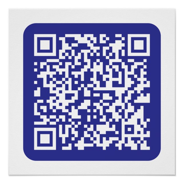 Poster Créer un code QR analysable | Bleu foncé modifiabl (Devant)