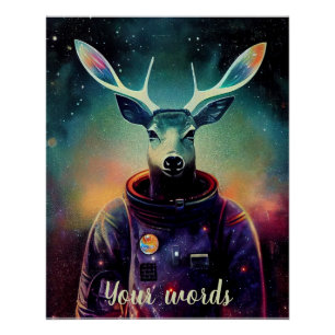 Poster Créez votre propre cerf en astronaute spatial