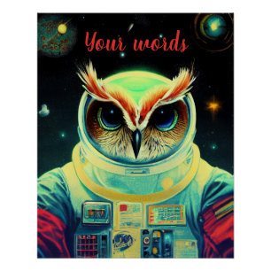 Poster Créez votre propre chouette dans l'astronaute spat