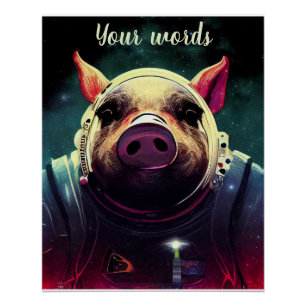 Poster Créez votre propre cochon dans l'astronaute spatia