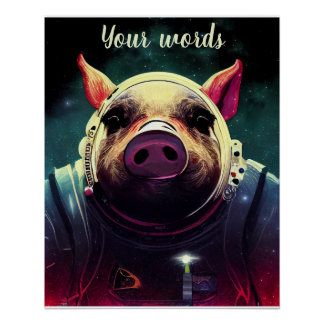 Poster Créez votre propre cochon dans l'astronaute spatia