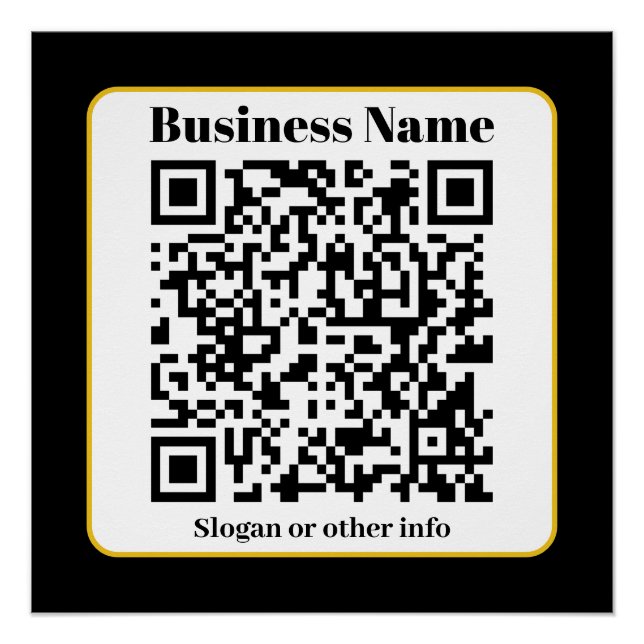 Poster Créez votre propre code QR | Bordure noire blanche (Devant)