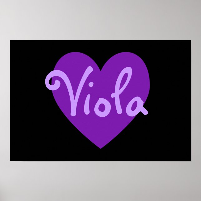 Poster Créez votre propre coeur personnalisé violet noir (Devant)