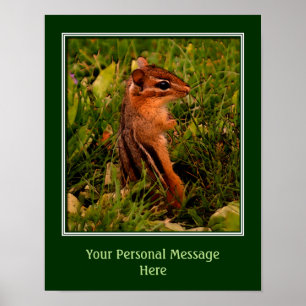 Poster Créez votre propre devis Baby Chipmunk Animal Art