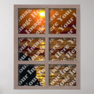 Poster Créez Votre Propre Fenêtre Avec Un Cadre Brown Ble