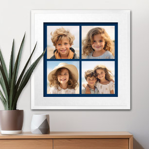 Poster Créez votre propre Instagram Collage Navy 4 Photos