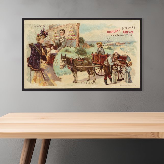 Poster Crème Évapée Highland Publicité Ancienne (Créateur téléchargé)