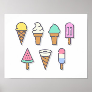 Poster crème glacée - choisissez votre propre coul