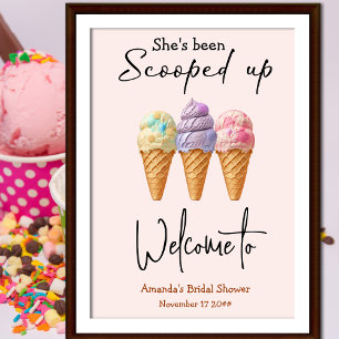 Poster Crème glacée été Scoopup Fête des mariées Bienvenu