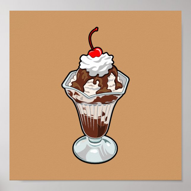 Poster Crème glacée Sundae (Devant)