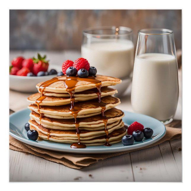 Poster Crêpes et lait (Devant)