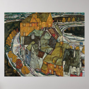 Poster Crescent de Maisons II, Ville de l'île par Egon Sc