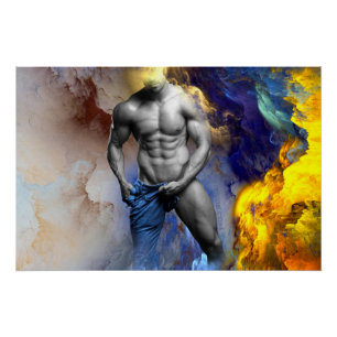 Poster cri de SlipperyJoe au physique d'homme musclé en n